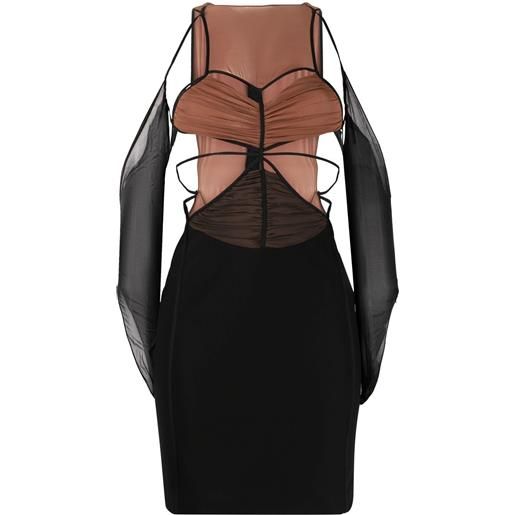 Nensi Dojaka abito corto con inserti - nero