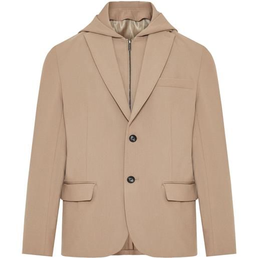 Emporio Armani blazer con cappuccio - toni neutri