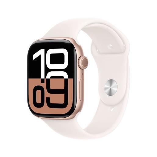 Apple watch series 10 serie 10 gps 46mm cassa in alluminio color oro rosa con light blush sport band m/l