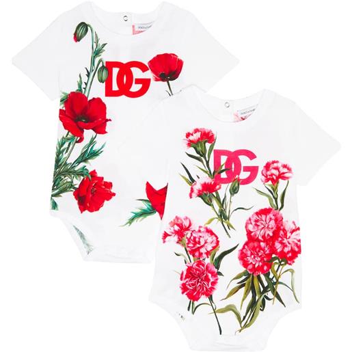 Dolce&Gabbana Kids baby - set di 2 body in cotone con logo