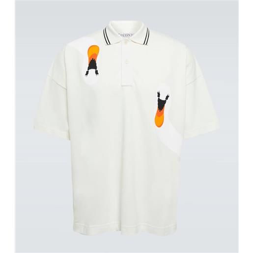 JW Anderson polo in cotone con stampa