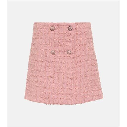 Versace minigonna in tweed di misto lana bouclã©