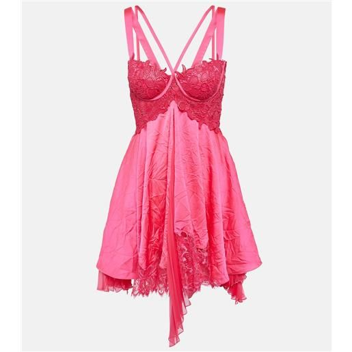 Versace miniabito in raso e pizzo