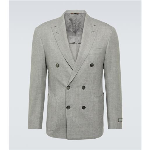 Canali blazer doppiopetto in misto cashmere