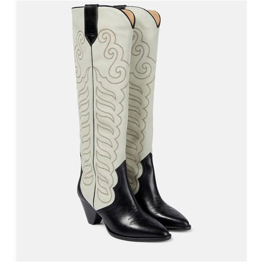 Isabel Marant stivaletti texani leila in suede e pelle