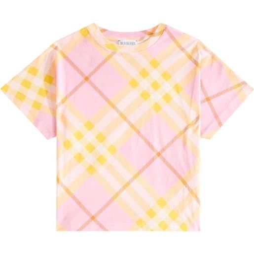 Burberry Kids t-shirt in jersey di cotone burberry check
