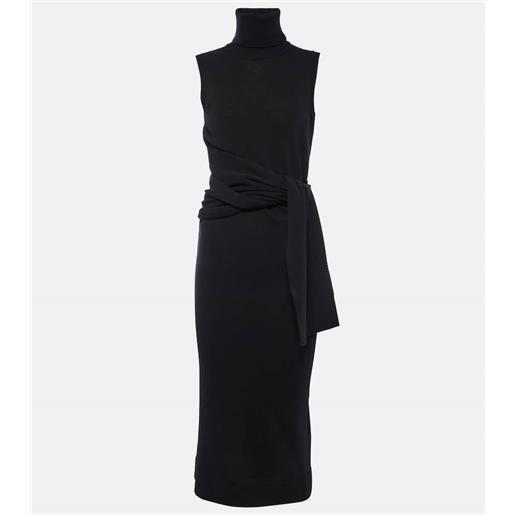 MM6 Maison Margiela abito midi in misto lana con fiocco