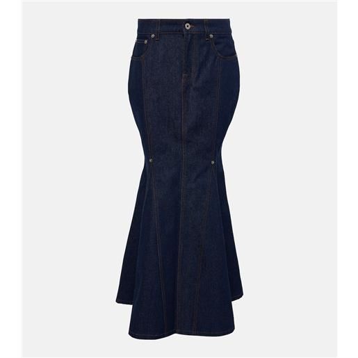 Jean Paul Gaultier gonna di jeans lunga a vita alta