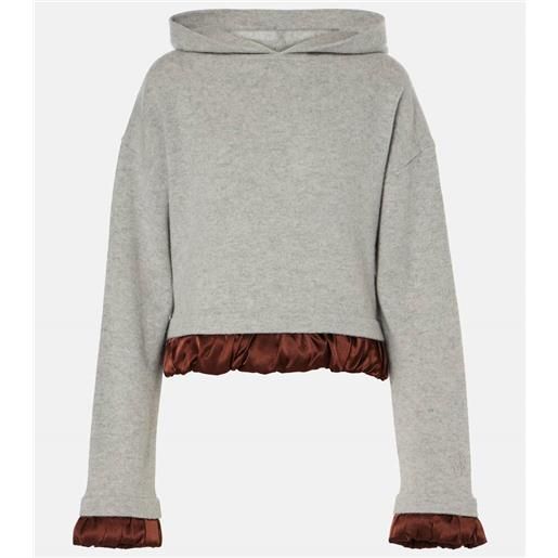 JW Anderson felpa cropped in lana con raso