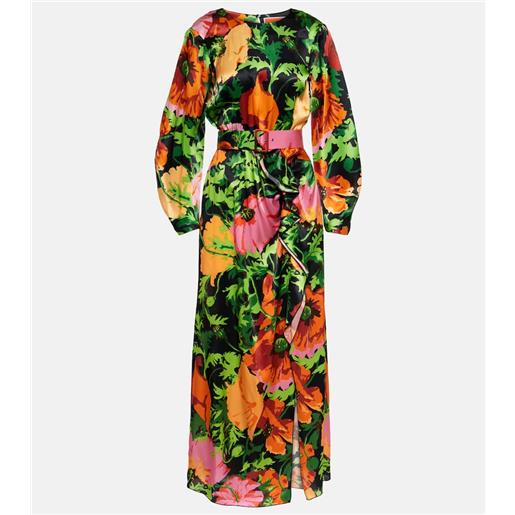 La DoubleJ abito lungo penny in raso con stampa