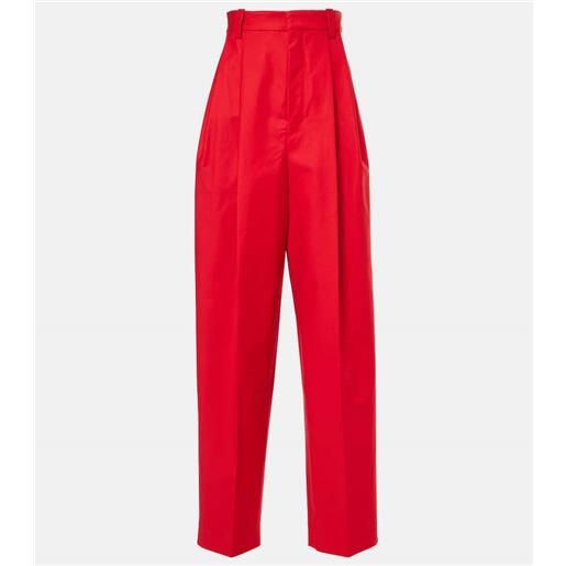 Jacquemus pantaloni a gamba larga curzio in misto cotone a vita alta