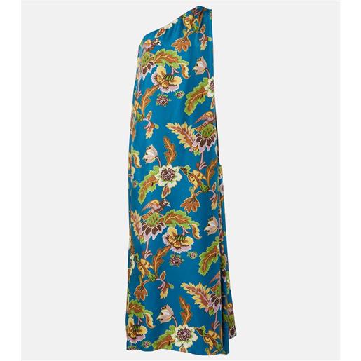 La DoubleJ abito lungo roy in twill di seta con stampa