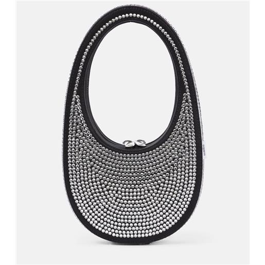 Coperni borsa a spalla swipe mini con cristalli