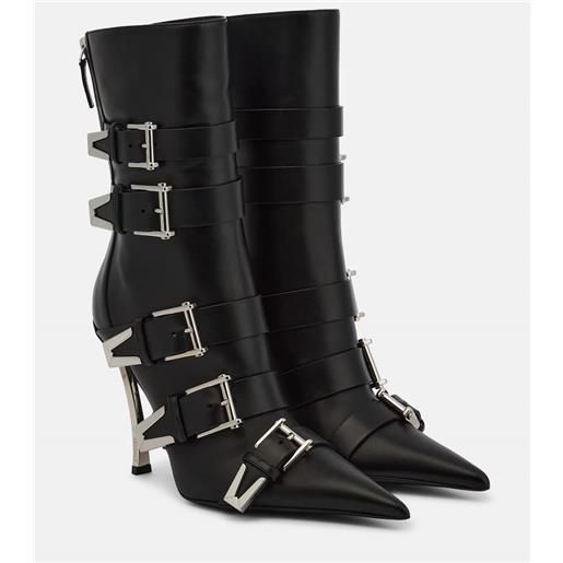 Versace stivaletti pin-point buckle in pelle