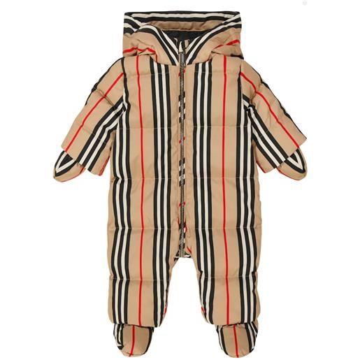 Burberry Kids baby - tutina piumino a righe con cappuccio