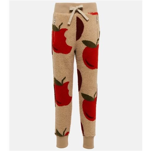 JW Anderson pantaloni sportivi in pile con stampa