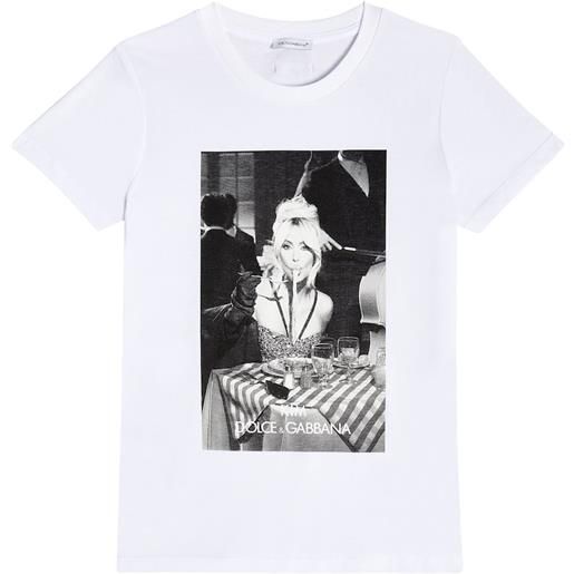 Dolce&Gabbana Kids t-shirt âciao, kimâ in cotone con stampa