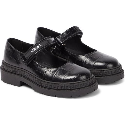 Versace Kids ballerine mary jane in pelle con stampa