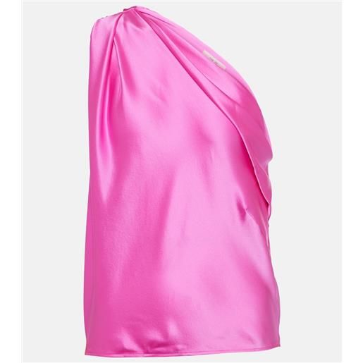 The Sei top monospalla in raso di seta