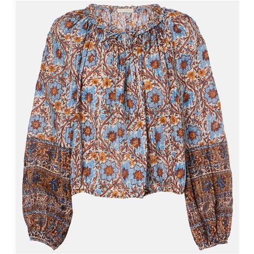 Ulla Johnson blusa silva in misto cotone con stampa