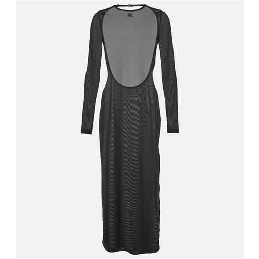 Courreges courrã¨ges abito midi semitrasparente in jersey