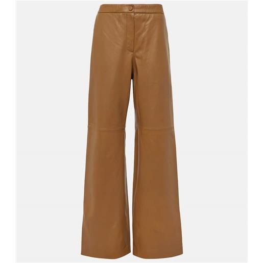 Yves Salomon pantaloni a gamba larga in pelle