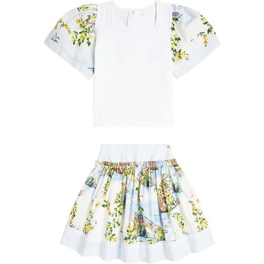 Patachou top e skirt in mito cotone con stampa