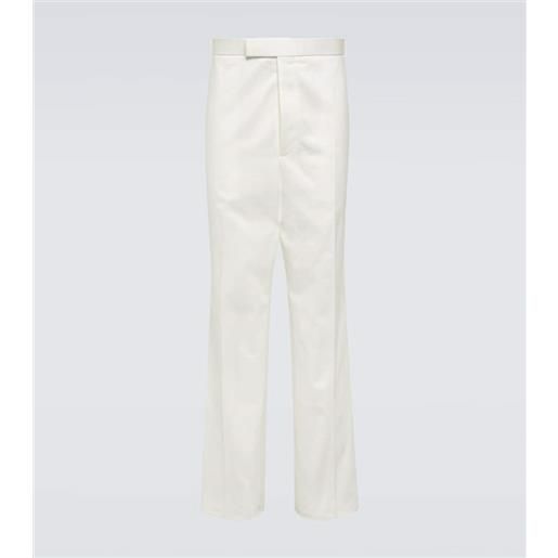 Thom Browne pantaloni chino in cotone a vita alta