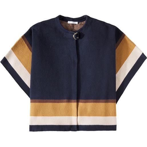 Chloe Kids chloã© kids mantella in cotone e lana con logo