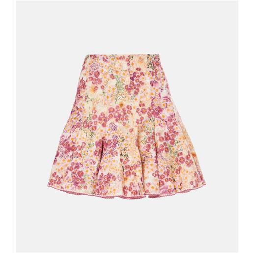 Agua by Agua Bendita minigonna cerezo florecer in lino