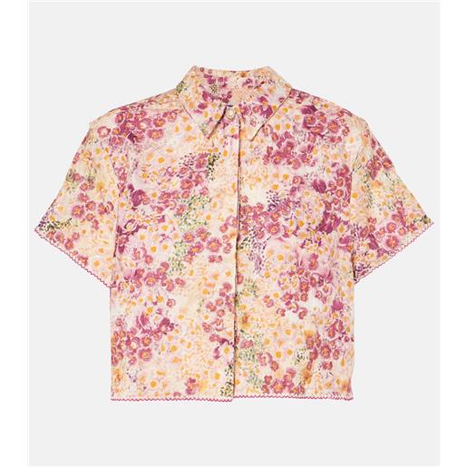 Agua by Agua Bendita camicia virtuosa florecer in lino