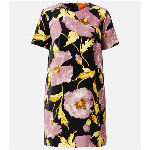 La DoubleJ abito corto mini swing in cotone con stampa