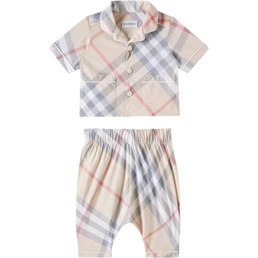 Burberry Kids baby - pigiama burberry check in cotone