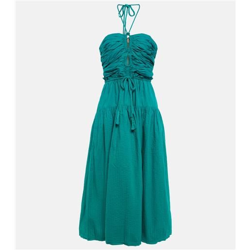 Ulla Johnson abito midi emmaline in popeline