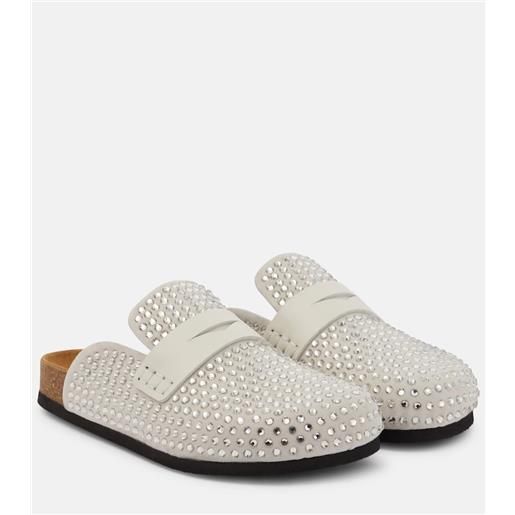 JW Anderson slippers in suede con cristalli