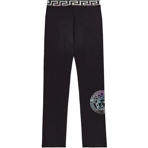 Versace Kids leggings medusa greca in misto cotone