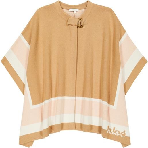 Chloe Kids chloã© kids mantella in cotone e lana con logo