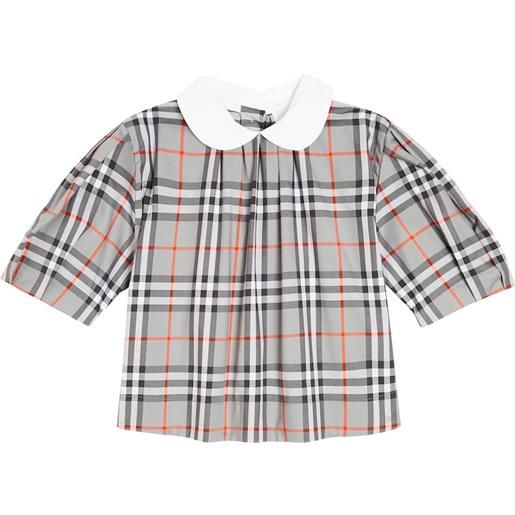 Burberry Kids blusa in misto cotone a quadri