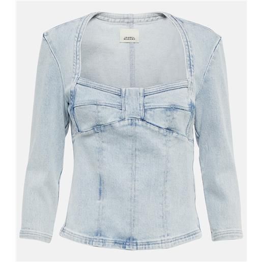 Isabel Marant top vanio in denim sbiancato