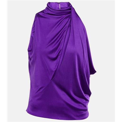 Versace top in raso con cut-out