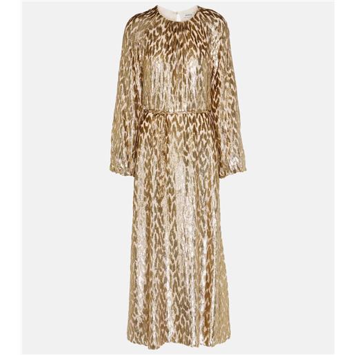 Simkhai abito midi odina con stampa leopardata
