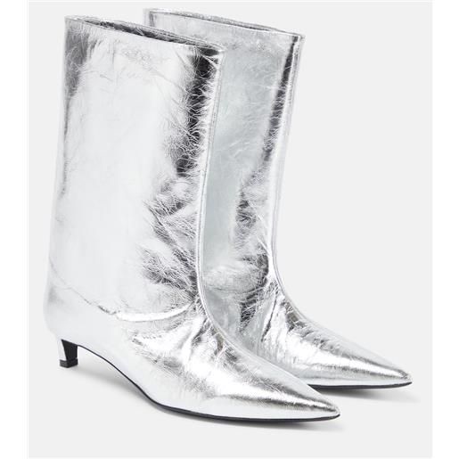 Jil Sander stivaletti in pelle metallizzata