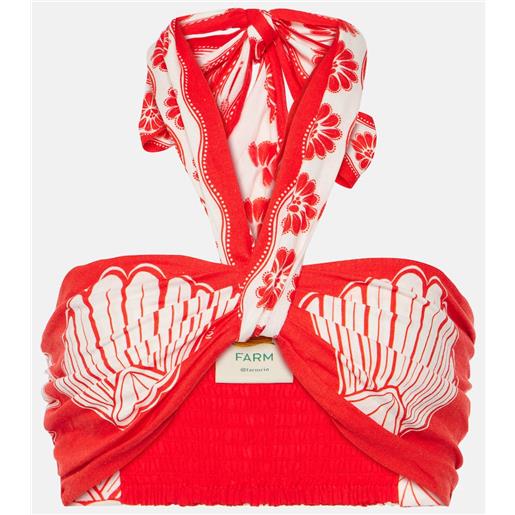Farm Rio top red ainika shell in misto lino