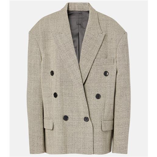 Isabel Marant blazer doppiopetto klero in lana a quadri