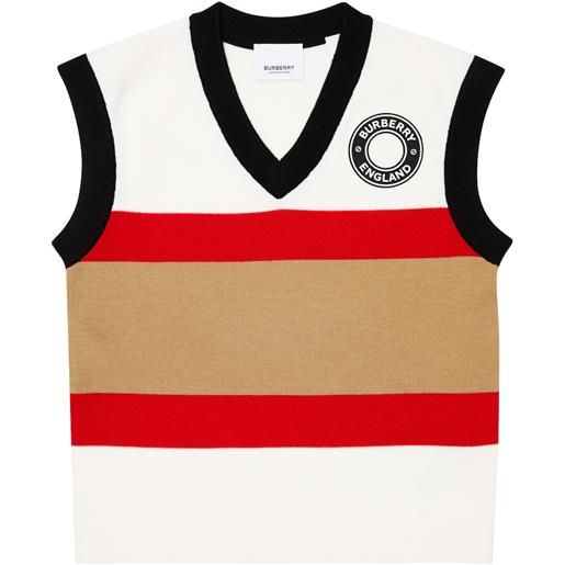 Burberry Kids gilet in maglia a righe