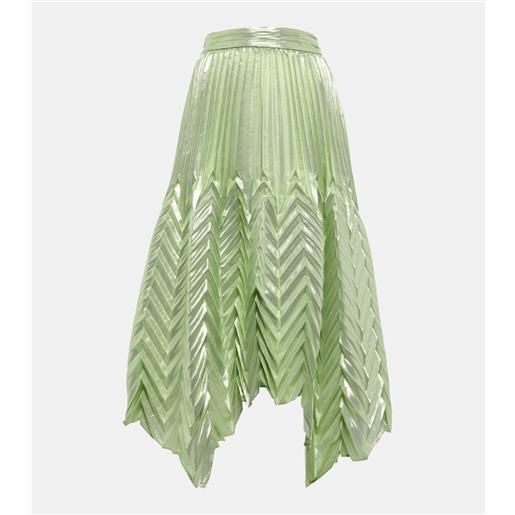 Simkhai gonna midi in misto seta con pieghe