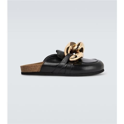 JW Anderson slippers in pelle con catena