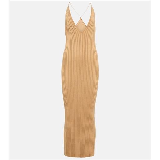 Galvan abito midi rhea in maglia a coste