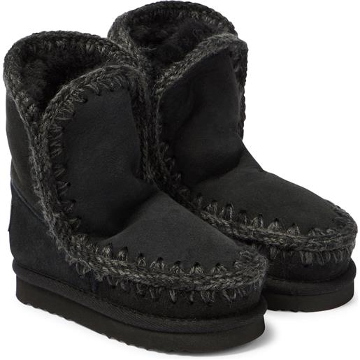 Mou Kids stivali in suede e shearling