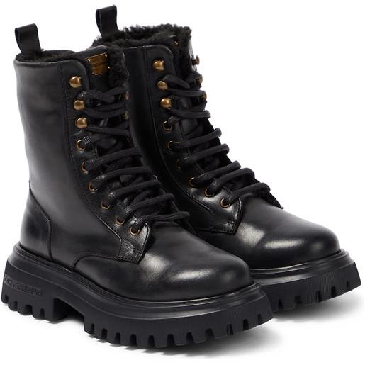 Dolce&Gabbana Kids anfibi in pelle